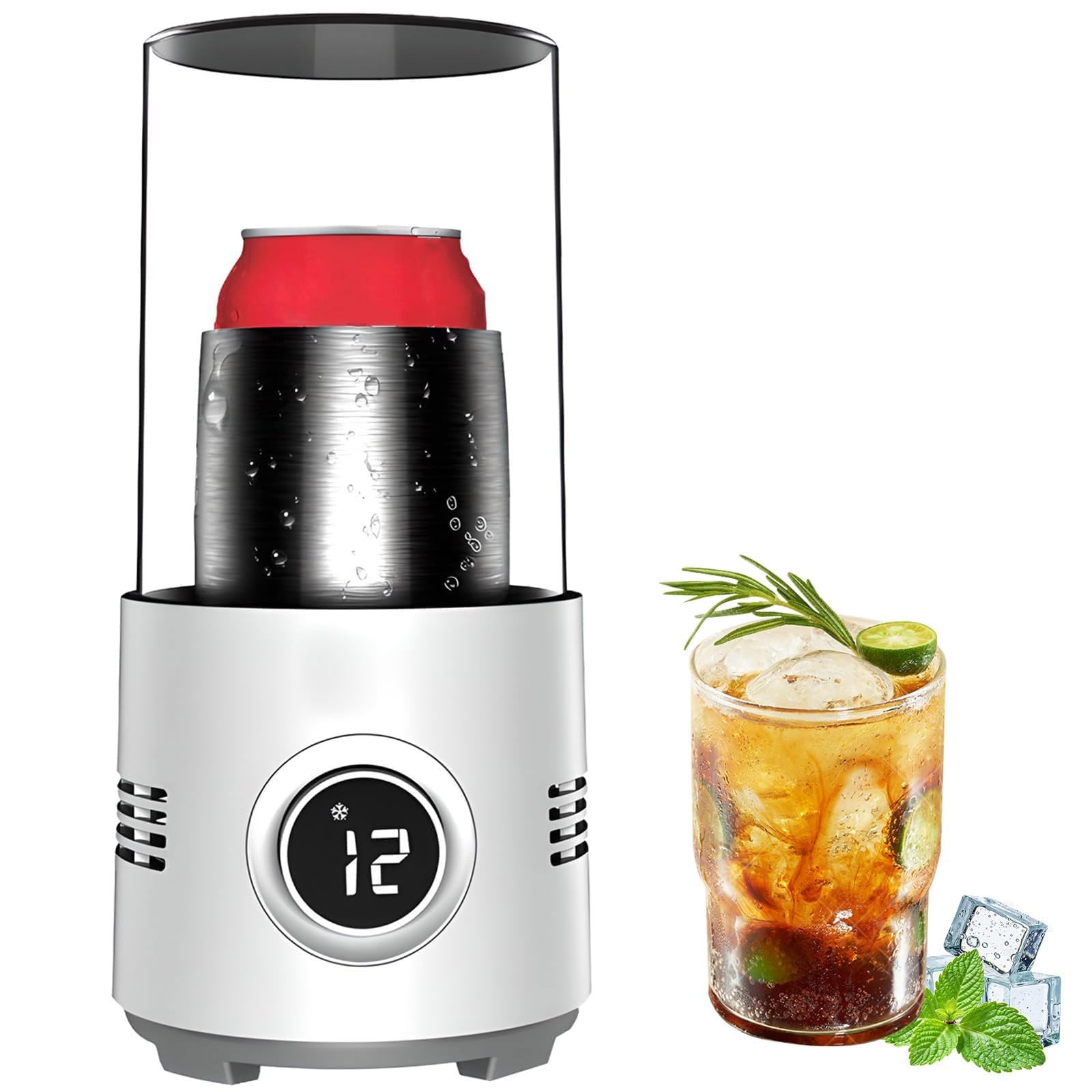 Tazza di Raffreddamento Portatile, refrigeratore Intelligente for Bevande, Tazza di Raffreddamento rapido con Schermo Che Visualizza la Temperatura, 3-60 °C Caldo e Freddo a Doppio Scopo