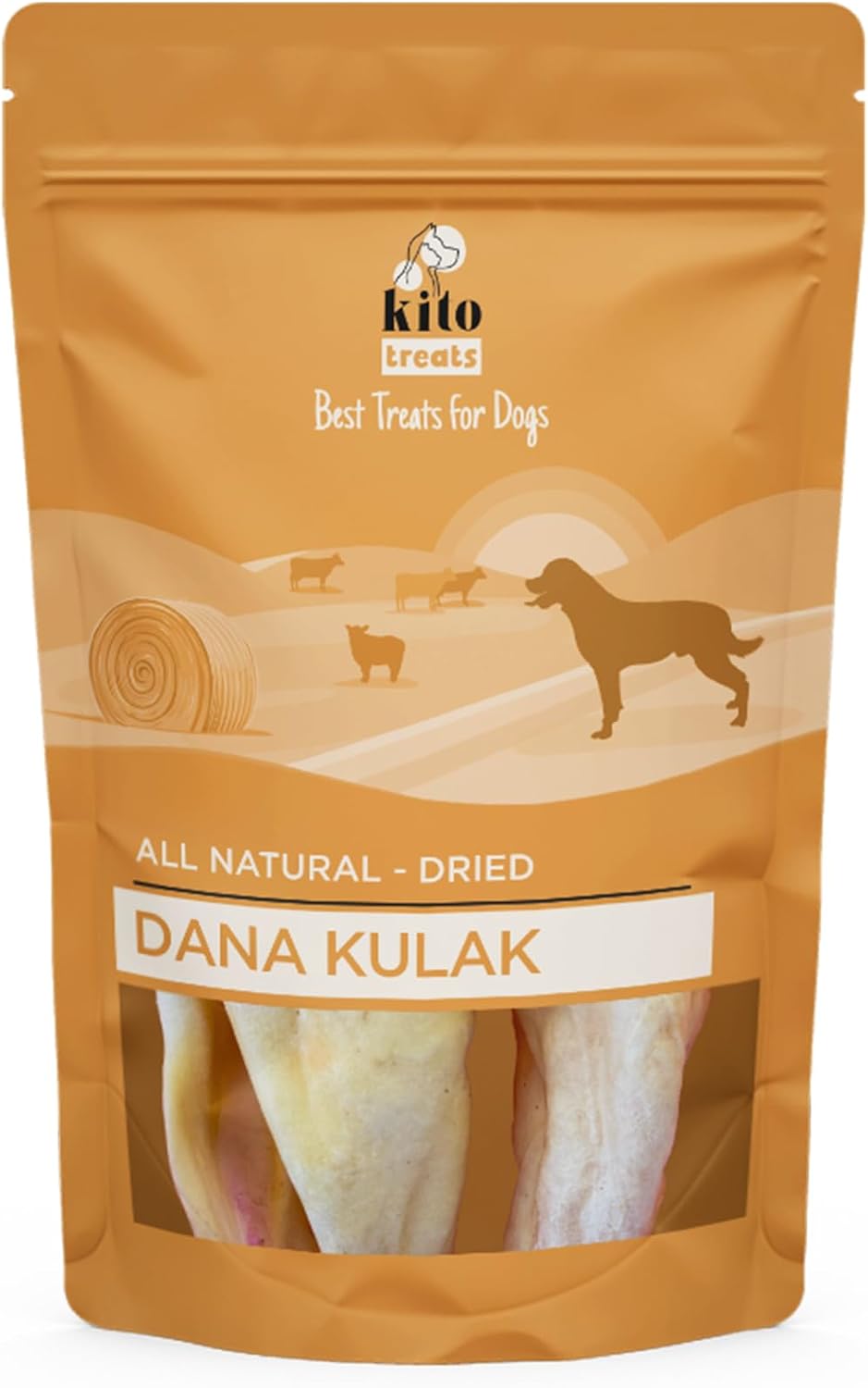 Kito Kurutulmuş Dana Kulak Çiğnemelik Köpek Ödül Maması%100 Doğal, Glutensiz, Organik 100 gr (Dog Treat)