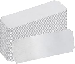 BENECREAT 60 Blank Aluminum Labels 7.5 x 2.5 cm with Laser Engraving Rectangle for Necklaces, Bracelets, Dog Brands