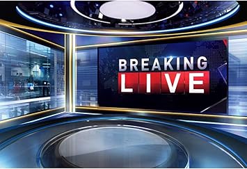 Amazon Com Leowefowa 2 2x1 5m Tv News Studio Backdrop Interior Broadcasting Office Conference Breaking News Live Television Interview Background Newsman Youtube Video Photography Backdrop Studio Props Electronics