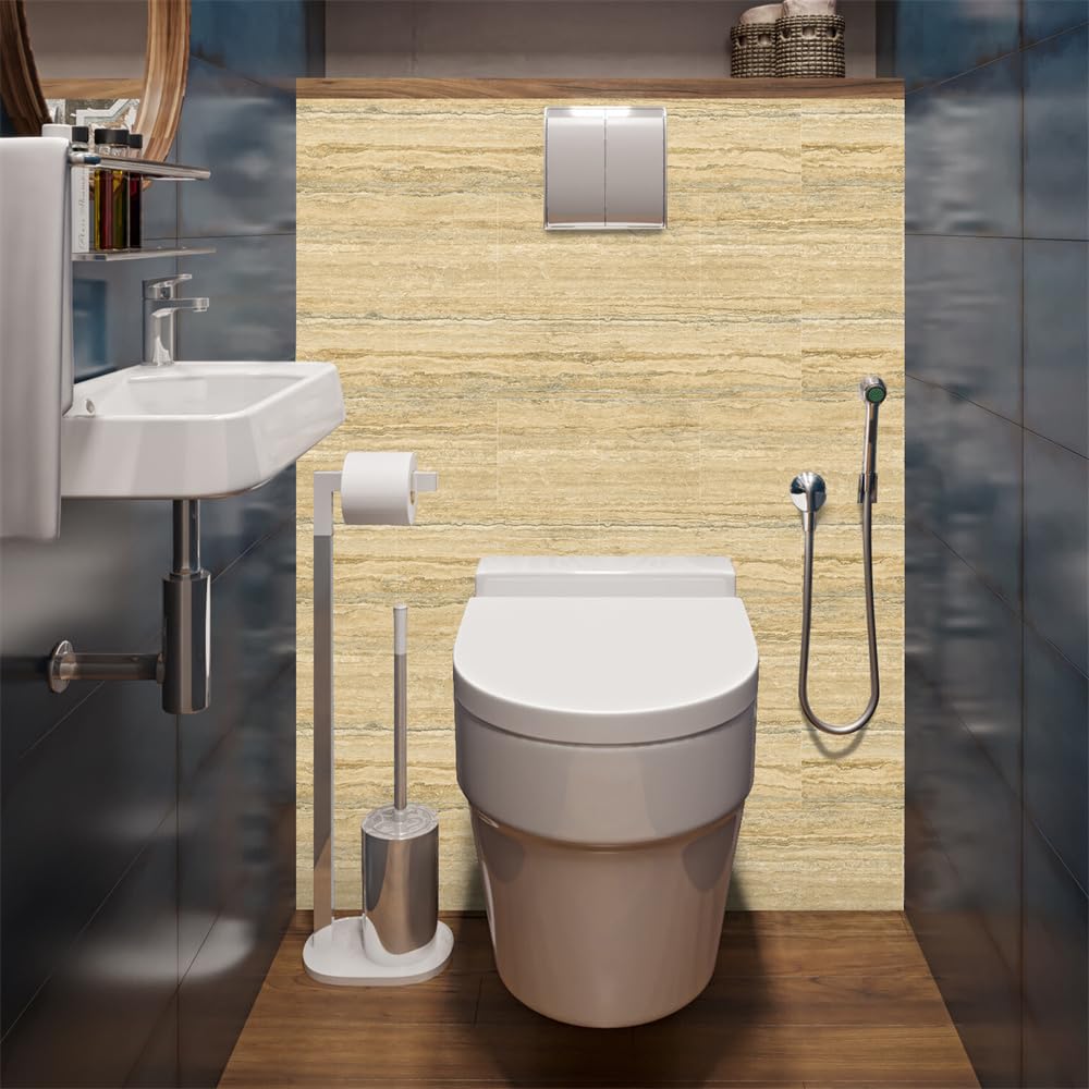 Adhesivos autoadhesivos para Azulejos de baño y Cocina, Color Amarillo Mostaza. Se adhieren fácilmente al Suelo, Son duraderos, Impermeables y Resistentes al Aceite, Ideales para e