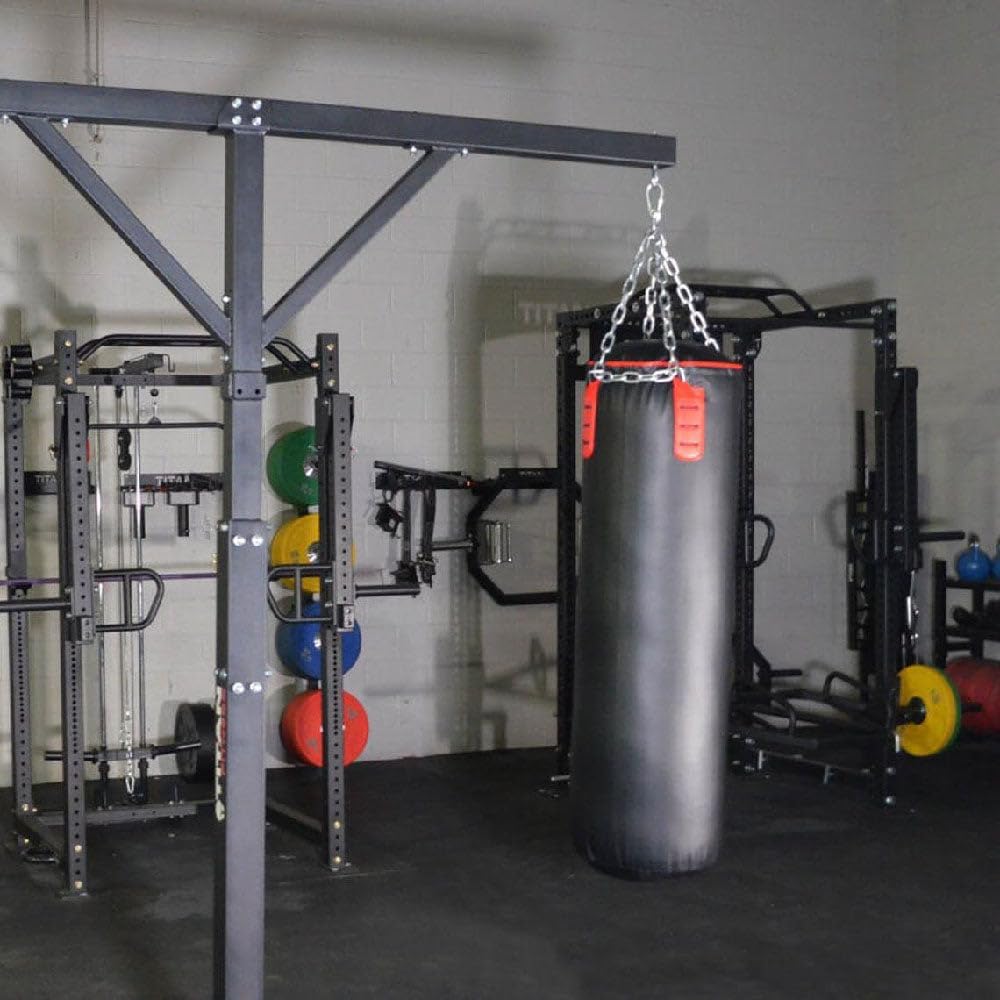 Titan Fitness Boxing Stand Dual Station Heavy Bag Steel 300 lb. Capacity