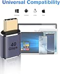 USB C Adapter 40Gbps(2 Pack), USB C Male to Female Adapter USB 4.0 Type C Adapter Data Transfer Connector Compatible for Samsung, MacBook and More USB-C Device