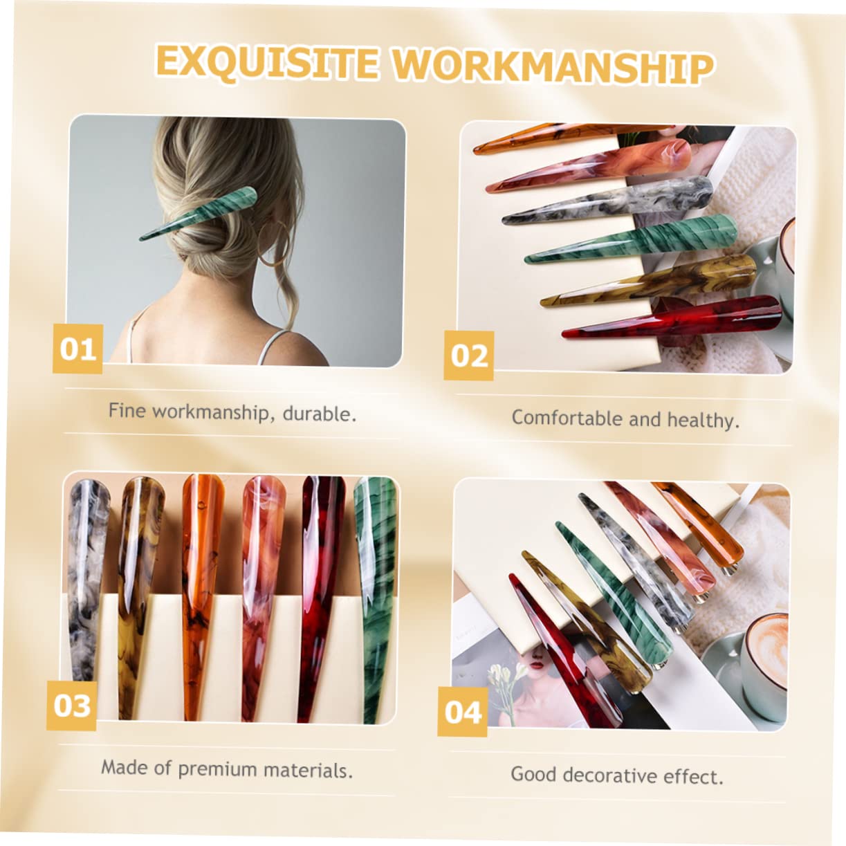FRCOLOR 3er-set Elegante Haarspangen Haarspangen Zum Abteilen Der Haare Exquisites Design Für Damen 6 Stück X 3