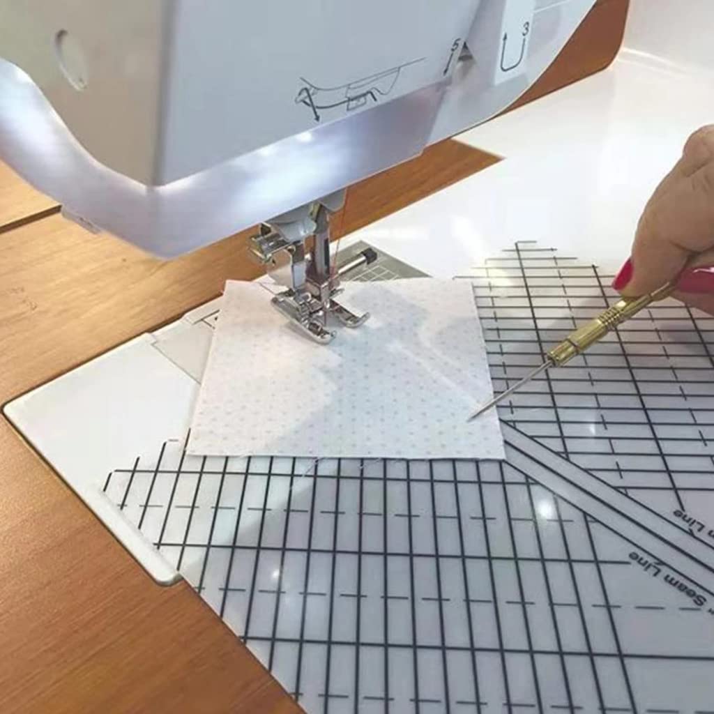 Transparent Sew Straight Stencil Ruler Sewing Accurate 1/4'' Seams for Easily Quilting Stitching Marking Tailor Supplies