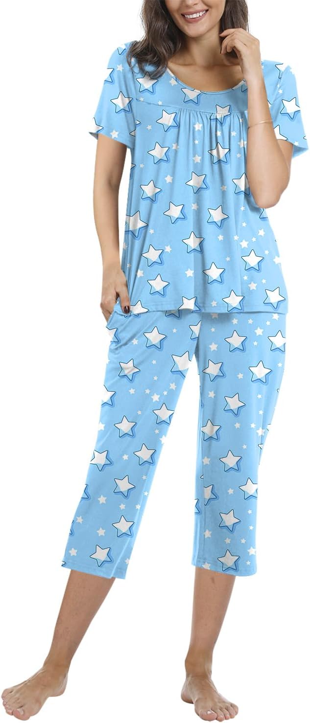 TAOHUADAO Women's Casual Pajama Sets, Lounge Sleepwear Summer Ladies Pjs Sets with Pockets - Image 2