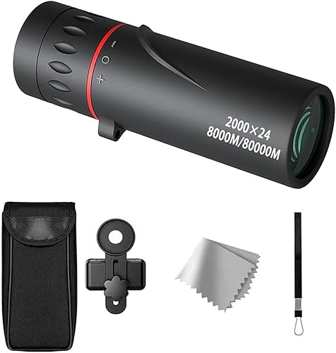 Miniatura 7 de Mini telescopio para adultos, 2000 x 24 monoculares de enfoque óptico, monóculo de potencia onocular, mini telescopio monocular impermeable