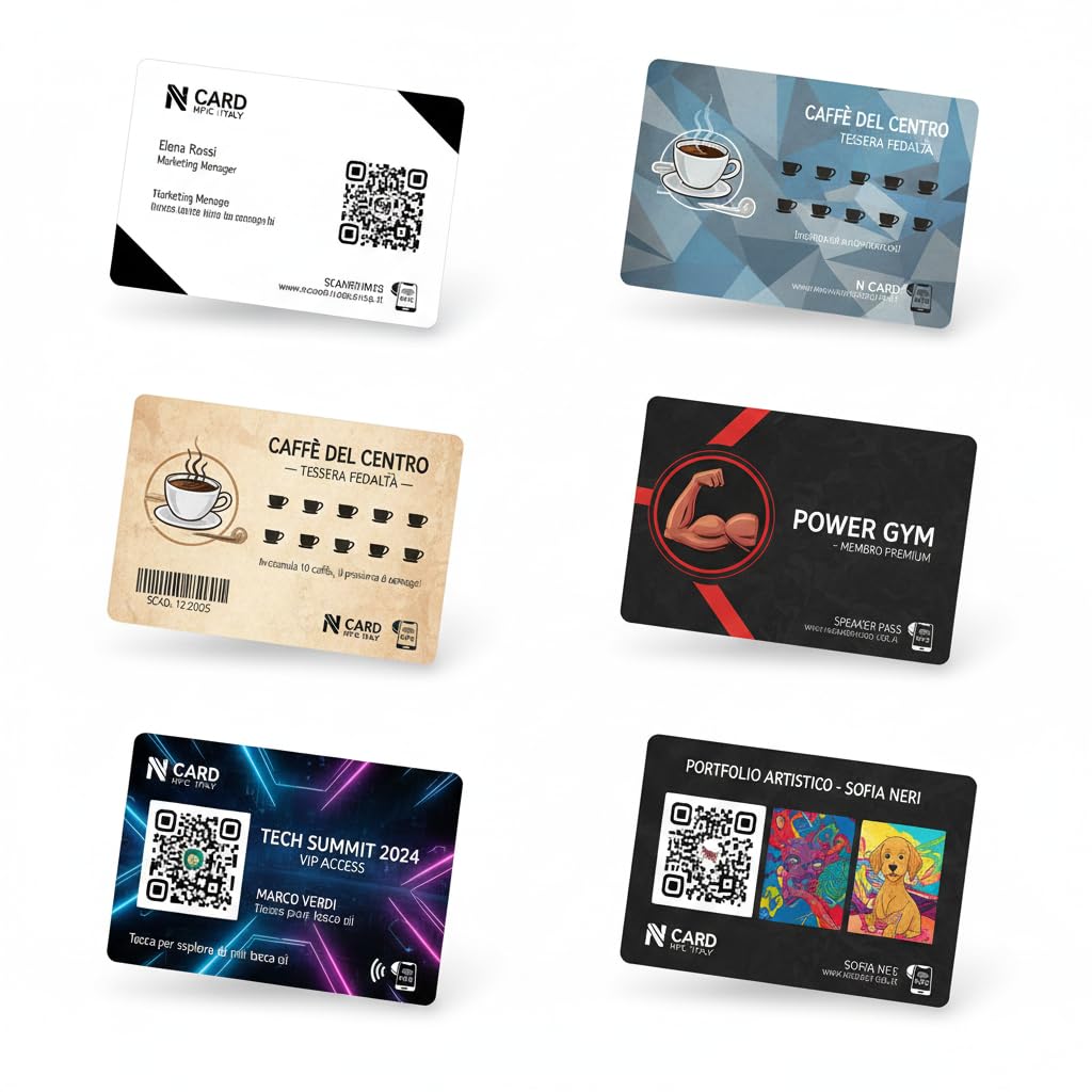 Card NFC Personalizzata in PVC - Biglietto da Visita Digitale Smart con Chip NTAG213/216 - Stampa Professionale Fronte/Retro Logo, Foto - Tessera Badge, Controllo Accessi, Social e Recensioni (1)