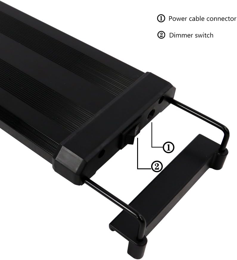 LED Aquarium Light 12 inch - 18 inch Fish Tank Light with Extendable Brackets - Fish Lamp 15 inch White and Blue LEDs (40A=11"- 19"(28CM))