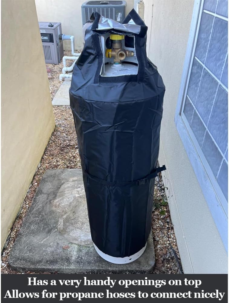Upgraded YardJoyliz 100 Pound Propane Tank Insulated Cover 600D Heavy Duty