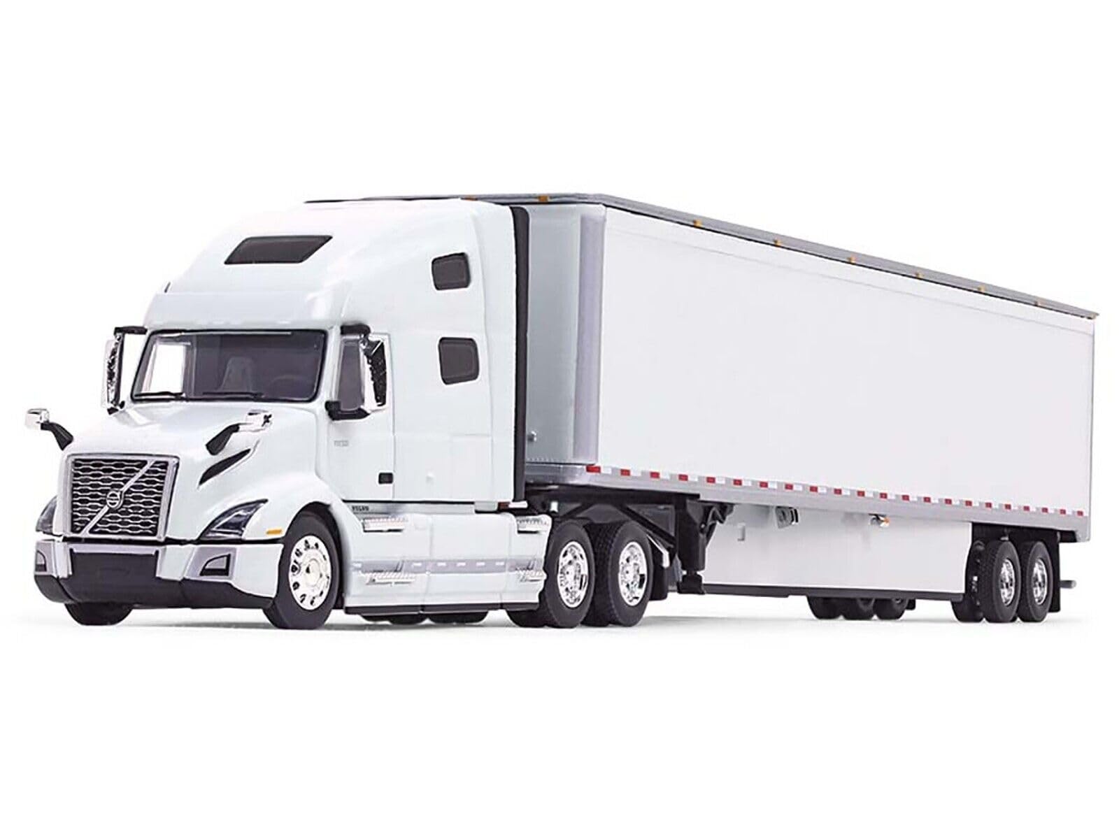 VNL 760 with High Roof Sleeper and 53' Smooth Sided Dry Goods Trailer White 1/64 Diecast Model by DCP/First Gear 60-1781