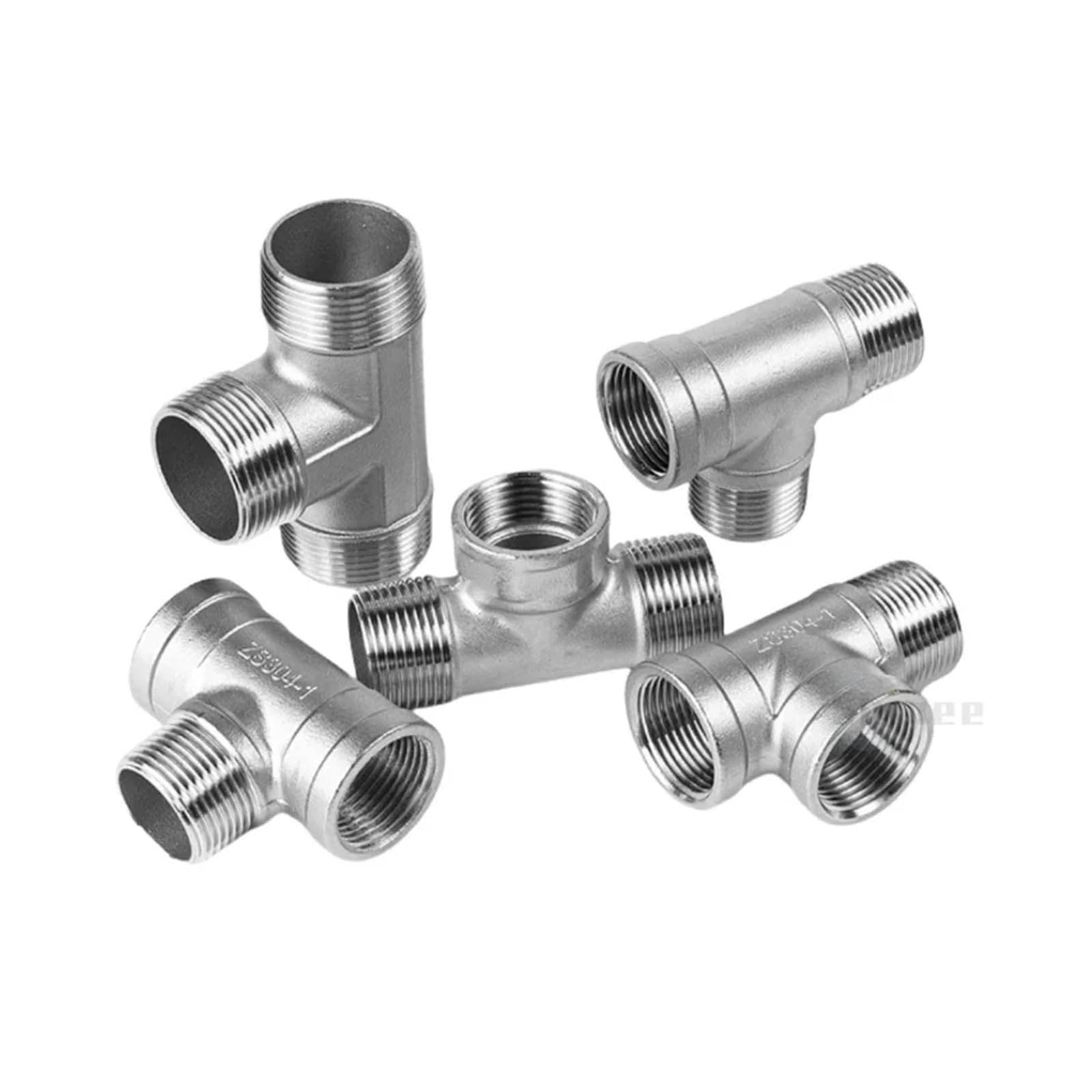Conector de tubería en T de 3 vías con rosca macho, hembra y macho, 1/4 ", 3/8", 1/2 ", 3/4", 1 ", 1-1/2, rosca multifunción de acero inoxidable SS304(Male-Male-Male,G2.5 BSP DN65 G2-1l2)