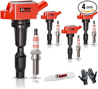 Set of 4 Upgraded Ignition Coil Pack and Iridium Spark Plug for 2.0L 2.4L 2015-2019 Hyundai Sonata Santa Fe Tucson Genesis Kia Optima Sorento, for Sportage Stinger Replaces UF764