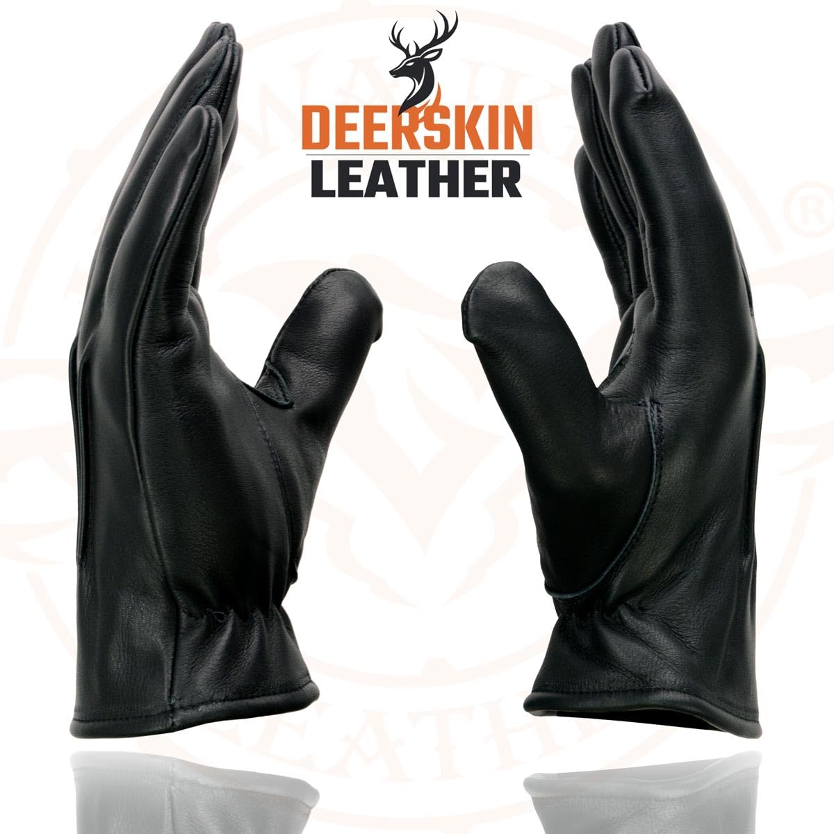 Milwaukee Leather SH865 Men's Black Welted Deerskin Thermal Lined Gloves