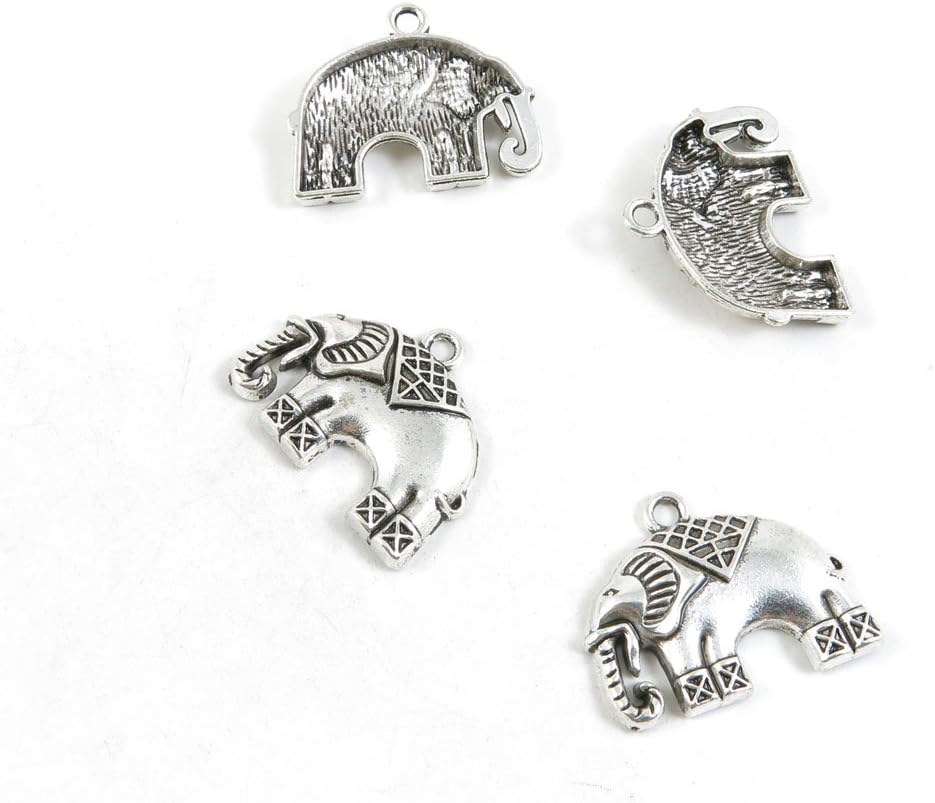 Antique Silver Tone Jewelry Making Charms Pendant Findings Craft Supplies Bulk Lots Arts H0EX2 Thai Elephant