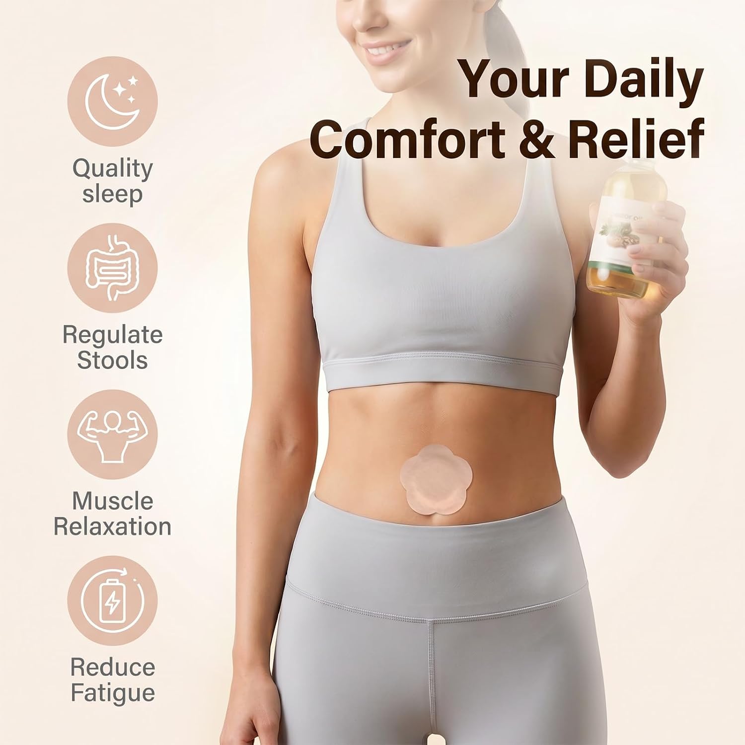 50PCS Castor Oil Patches, Breathable Leak-Proof Disposable Cotton Pads, Disposable Portable Skin-Friendly Carrier Patches for Daily Wellness