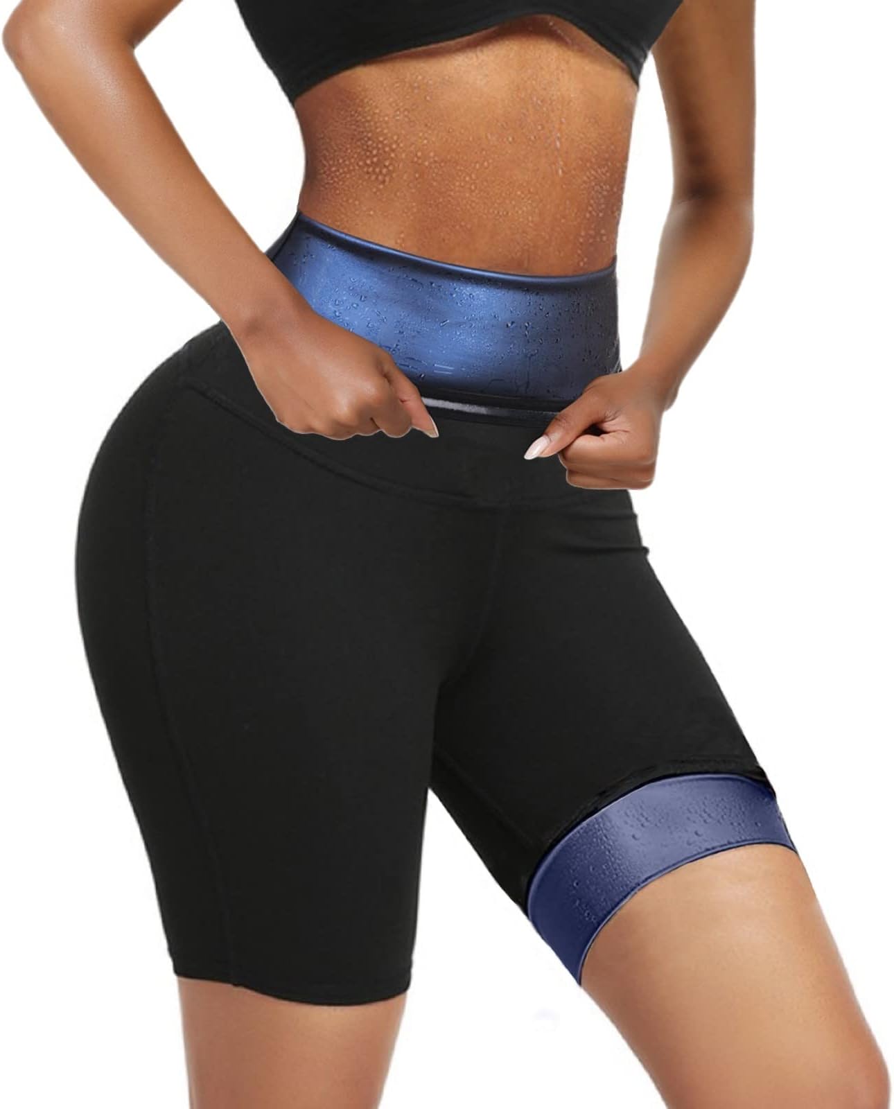 huiming Sauna Sweat Shorts for Women Slimming Compression Workout Thermo Waist Trainer Slimming Leggings Pants Body Shaper