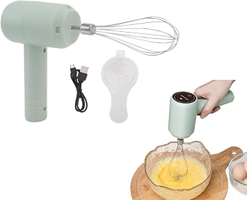 Topyond Kabellose Elektrischer Handmixer 20W Automatischer Handbesen Wiederaufladbarer USB Kabelloser HandmixerEdelstahl-Schwingbesen Zum Backen von Kuchen Sahne SchlagenHelles Cyan