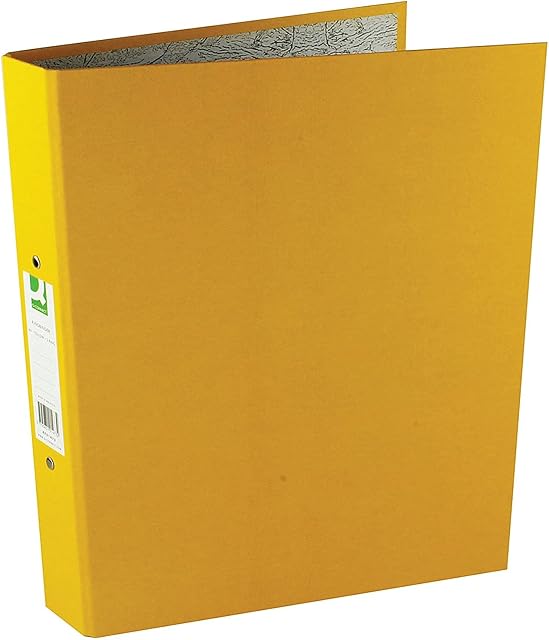 Q-Connect 2 Ring Paper Over Board A4 Binder, 25 mm - Yellow, Pack of 10