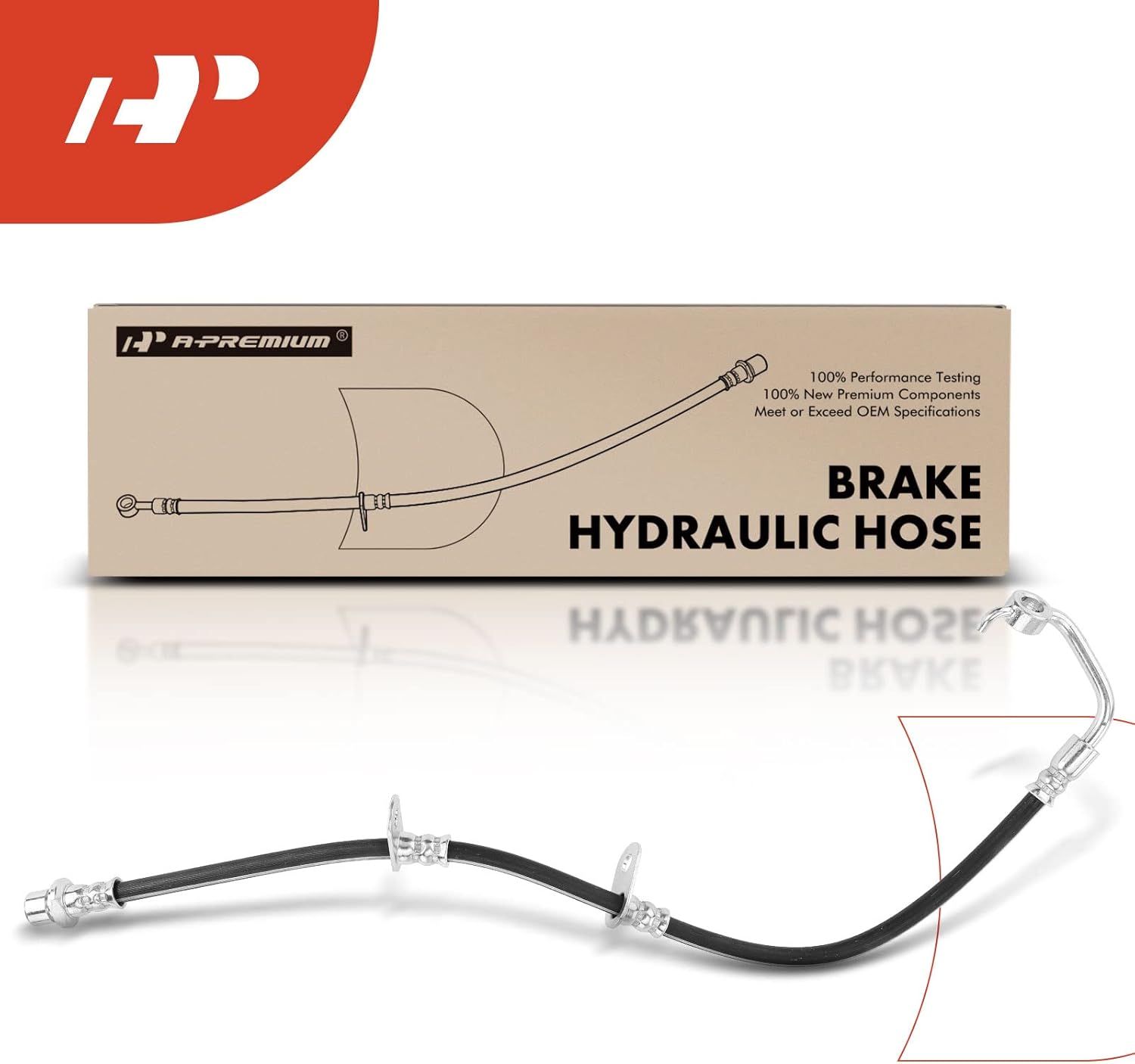 A-Premium Front Driver Side Brake Hydraulic Hose Compatible with Select Toyota Models - Tacoma 1995-2004, with 5-Lug Wheels - Replace# 9094702B40