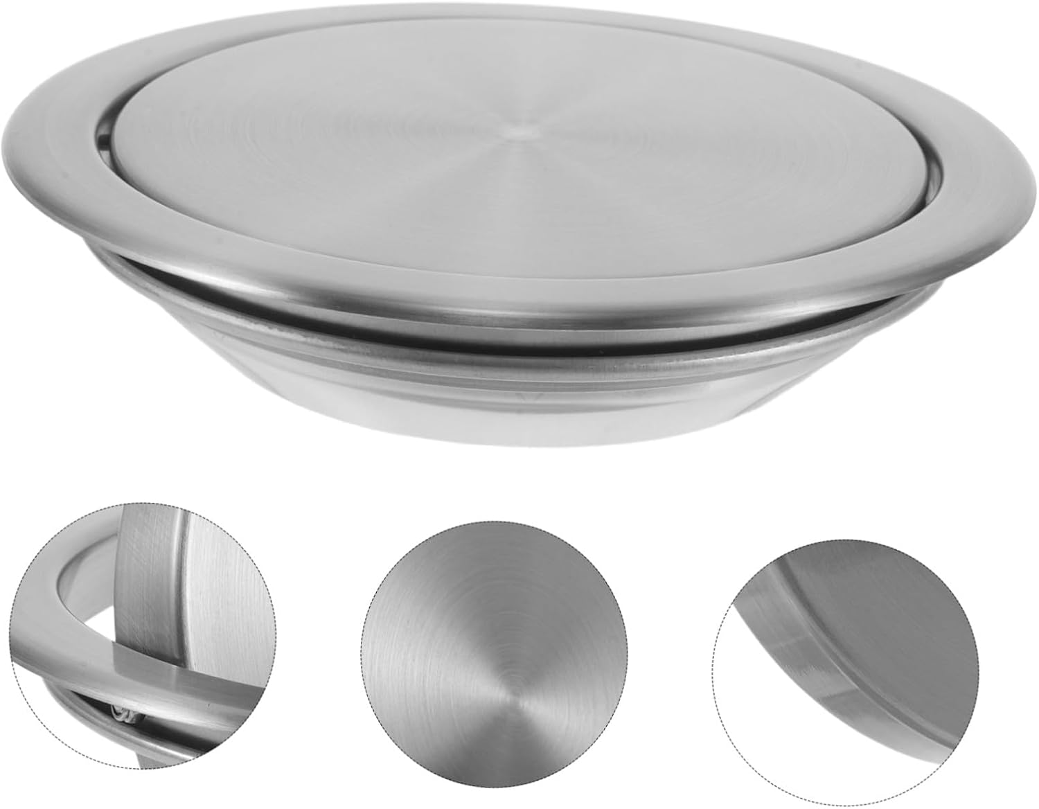 Built-in Trash Can Lid Rust and Stain Resistant Stainless Steel with Embedded Swing Flap round Garbage Can Cover 15-16cm for Hospitality Environments and Hotels