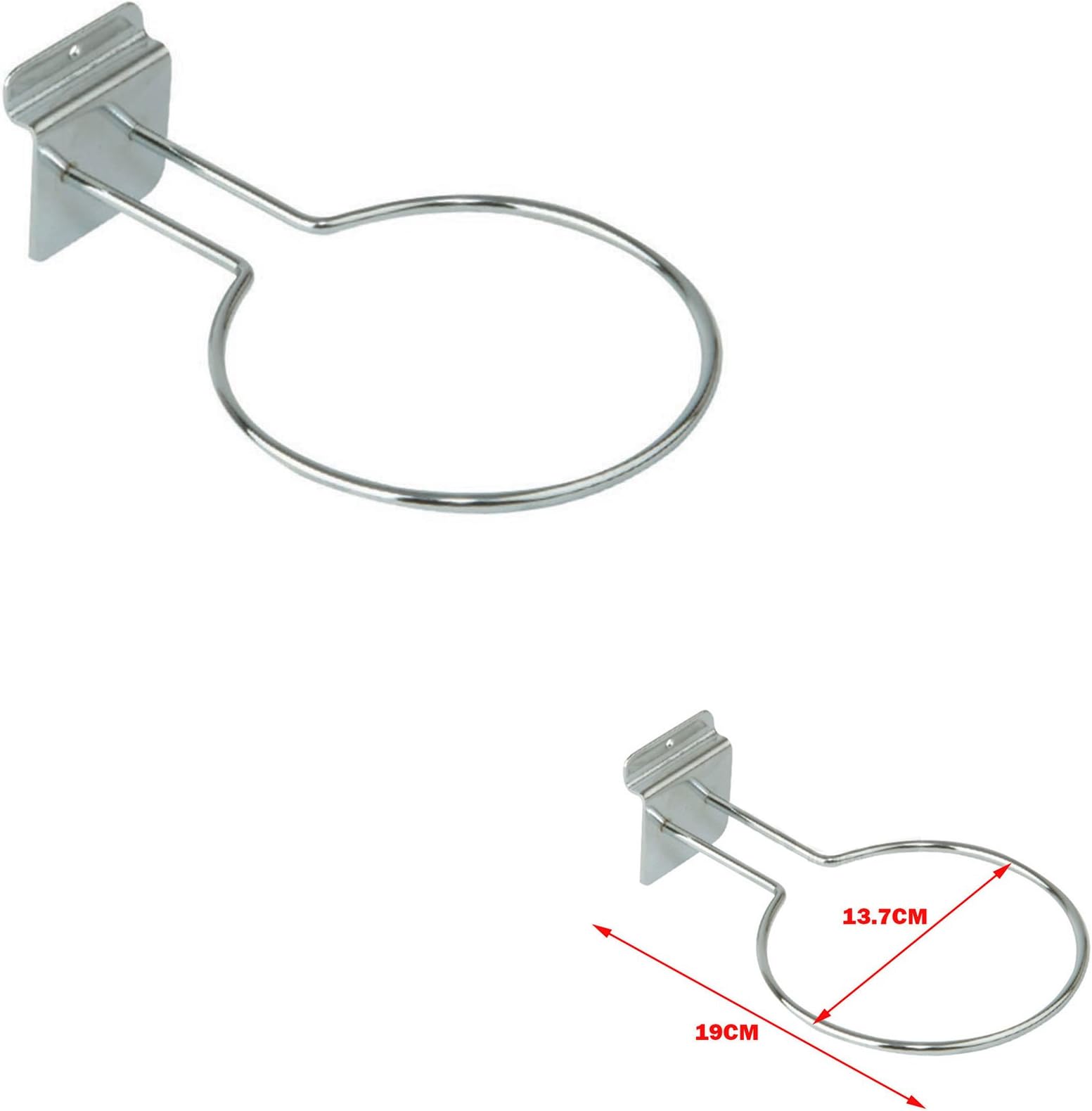 NEW SLATWALL DISPLAY CHROME RING FOOTBALL RUGBY BASKETBALL BALL HANGING ARM
