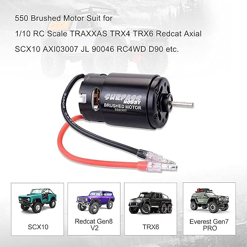 Miniatura 7 de RC 550 Motor cepillado 35T RC Motor eléctrico para 110 RC Escala Rock Crawlers 16 Jeep Willys 1941 MB Camión militar y carreras de rocas de alto par