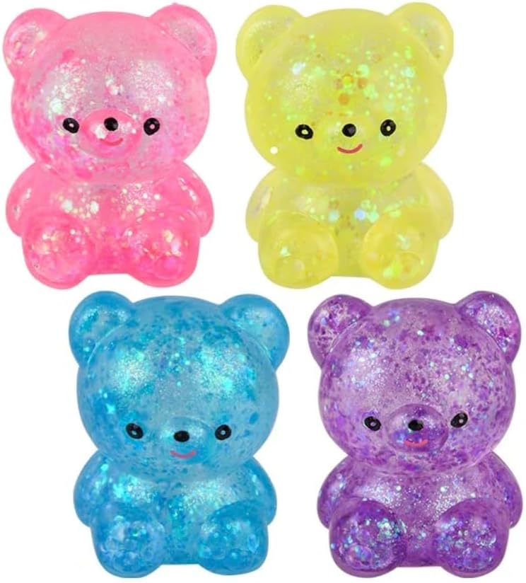 グリッターテディベアシュガースクイーズ - 子供の誕生日パーティー用パーティーの記念品、お菓子バッグ、ご褒美ボックス、宝箱、カーニバ