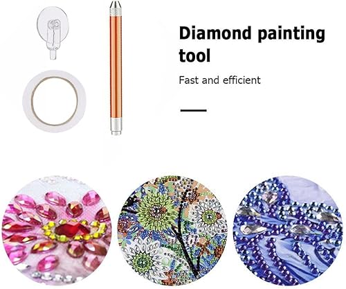 Miniatura 3 de winnereco Bolígrafo luminoso de pintura de diamantes, juego de ruedas de pintura de diamante con cinta de luz para bordado de arte de diamante 5D,