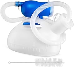 Urinal Bottles for Men, 2000ml Thick Portable Male Urinal Bottle with Lid and 1.6M Hose Pee Bottle Spill Proof Mens Urine Bottles for Travel Hospital Car Camping