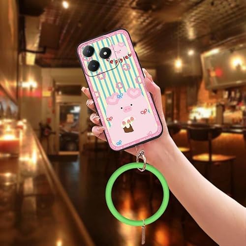 Phone Case Compatible with Realme C63 4G/C61 4G, Youth Anti-knock Ring Soft Case Creative Personality Waterproof heat dissipatio
