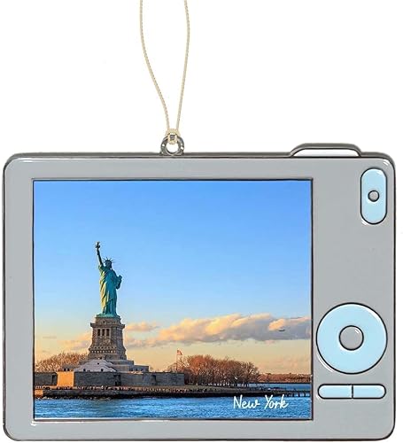 Adorno de Navidad de Nueva York,Recuerdo del ornamento del metal,Decoraciones colgantes del árbol de Navidad