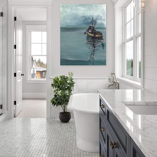 Miniatura 2 de Fine Art Canvas Lienzo impreso de The Fisherman's Tale por el artista Andy Beauchamp para sala de estar, dormitorio, baño, cocina, oficina, bar,