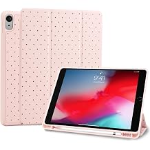 Case for iPad Air 11 Inch M4 2026/M3 2025/M2 2024,iPad Air 5th/4th Generation2022/2020-Pink Polka Dot Stylish Aesthetics Design with Pencil Holder Protective Cover for iPad 10.9 Inch