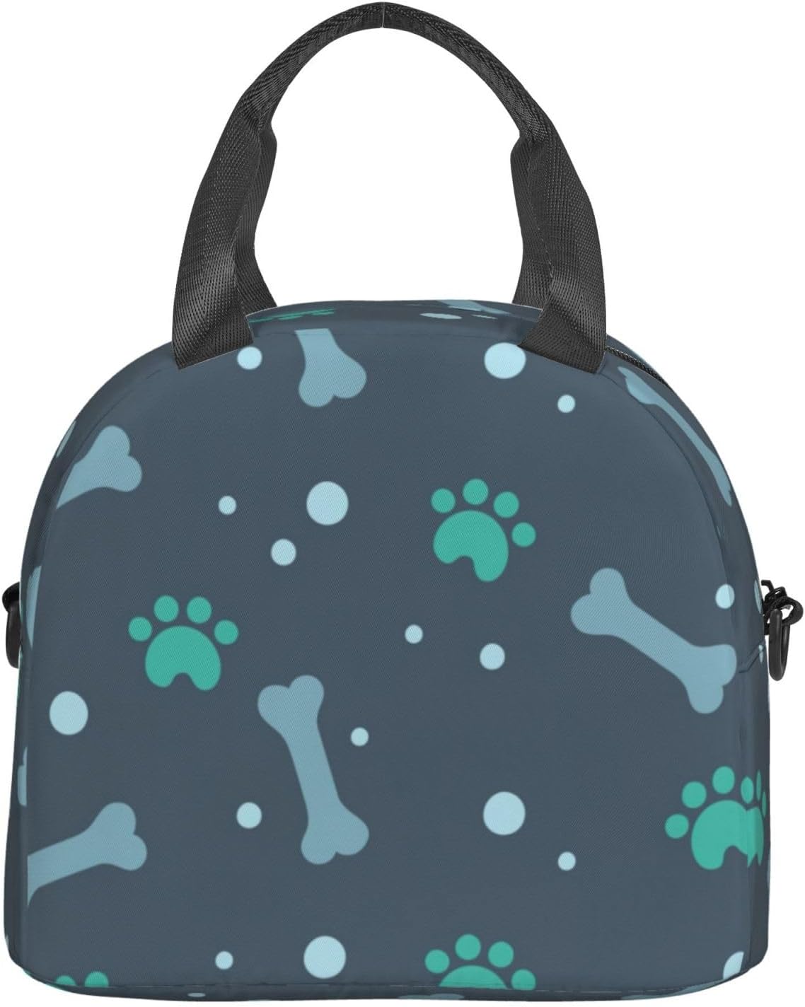 Bones and dog claws Print Reusable Lunch Bag Insulated Lunch Boxes for Office Work Picnic Tote Bag Adjustable