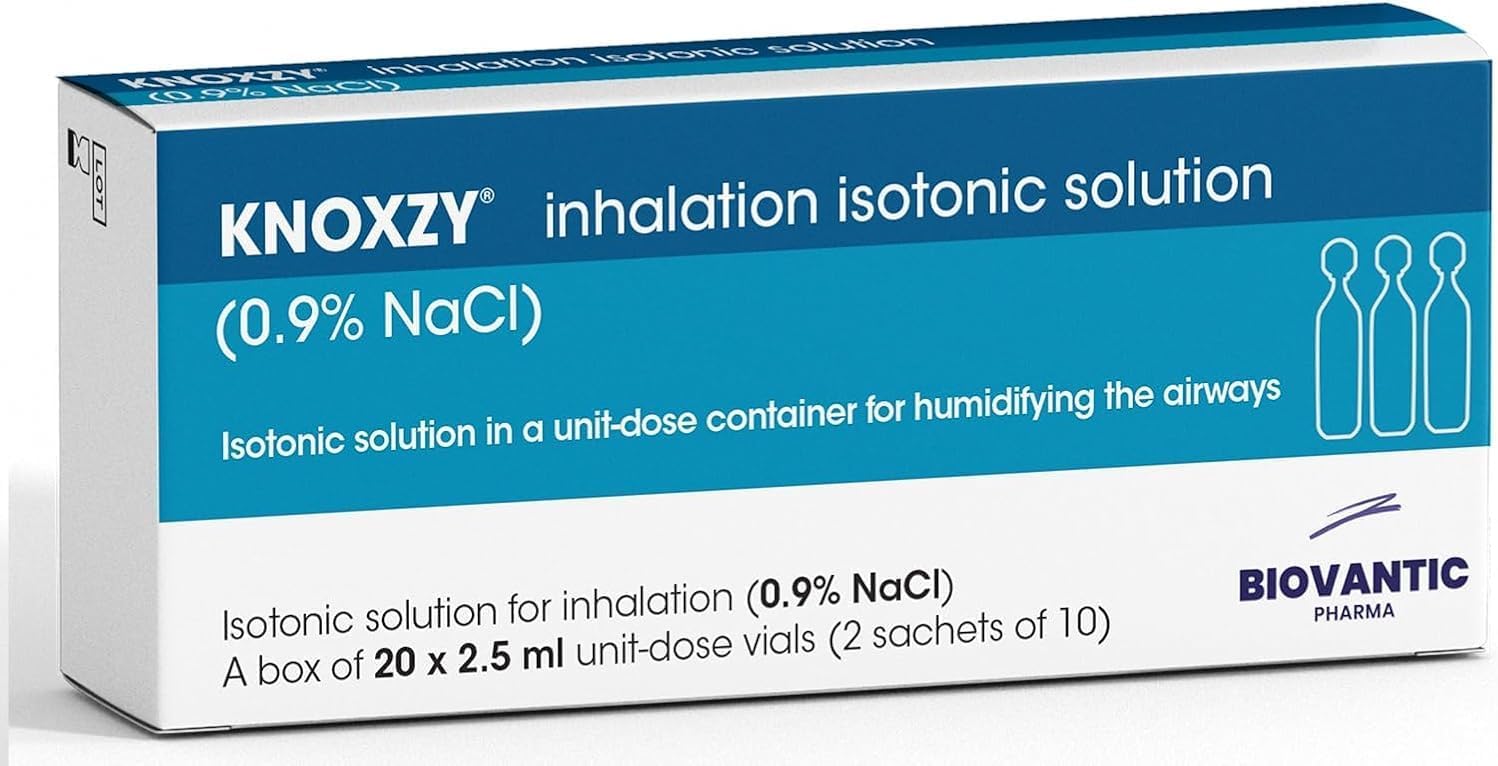 Isotonic 0.9% Sodium Chloride NaCl Inhalation Saline Solution humidifying Airway - 20 X 2.5ml Unit-dose vials