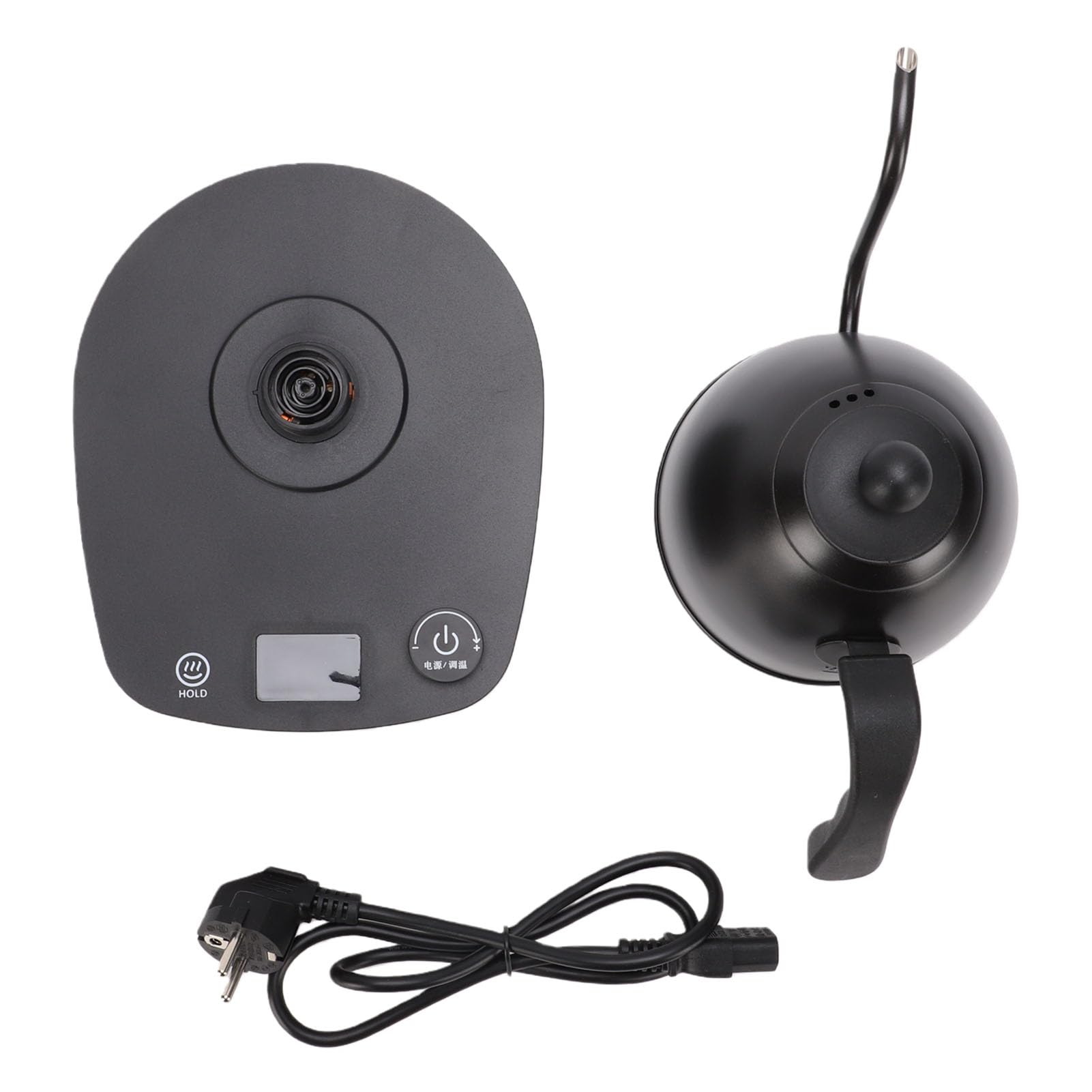 Hervidor Eléctrico con Cuello de Cisne, 1000W 600ml para Verter sobre café, Tetera, Hervidor de café por Goteo con Temporizador para Cocina Casera (Enchufe europeo 220V)