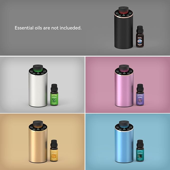 Difusor de Aromas Eléctrico Waterless JAHUYU Negro Portátil miniatura 7