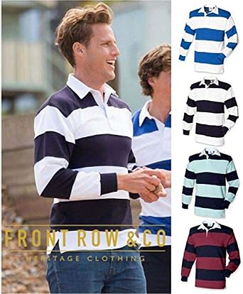 Front Row Sewn Stripe Long Sleeve Rugby Shirt