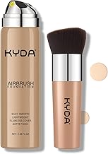 KYDA AirBrush Foundation Spray, Silky Foundation Mist Makeup, Flawless Coverage for Smooth Creamy Nude Finish, Breathable Blendable Lasting Formula, Moisturizing Makeup Primer-#118 Light Beige