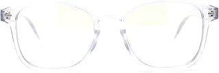Rectangular Horn Rim Keyhole Plastic Blue Light Filtering Computer Glasses Clear