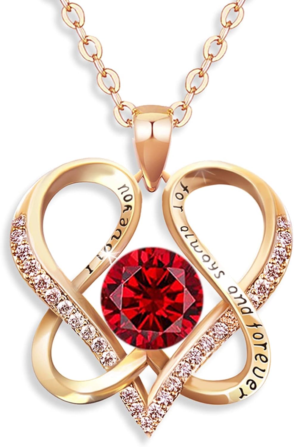 DYD Love Heart Necklaces for Women, Forever Love Heart Necklace, Gold Plated Pendant Necklaces for Women with 5A Cubic Zirconia,Birthday Jewelry Christmas Gifts for Women Girls Her Sister Friends