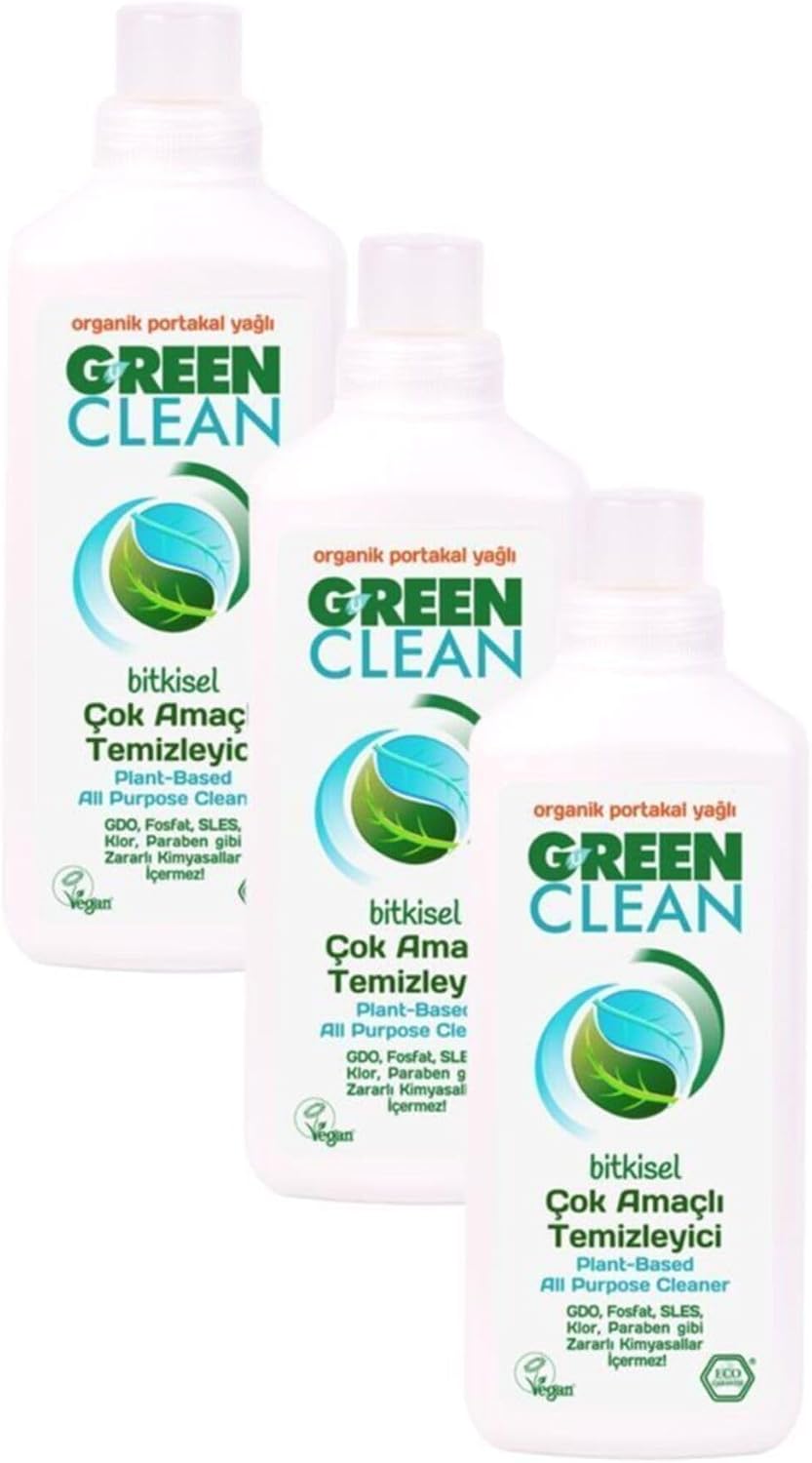 U Green Clean Organik Portakal Yağlı Yüzey Temizleyici 1000 ml 3 Lü Set