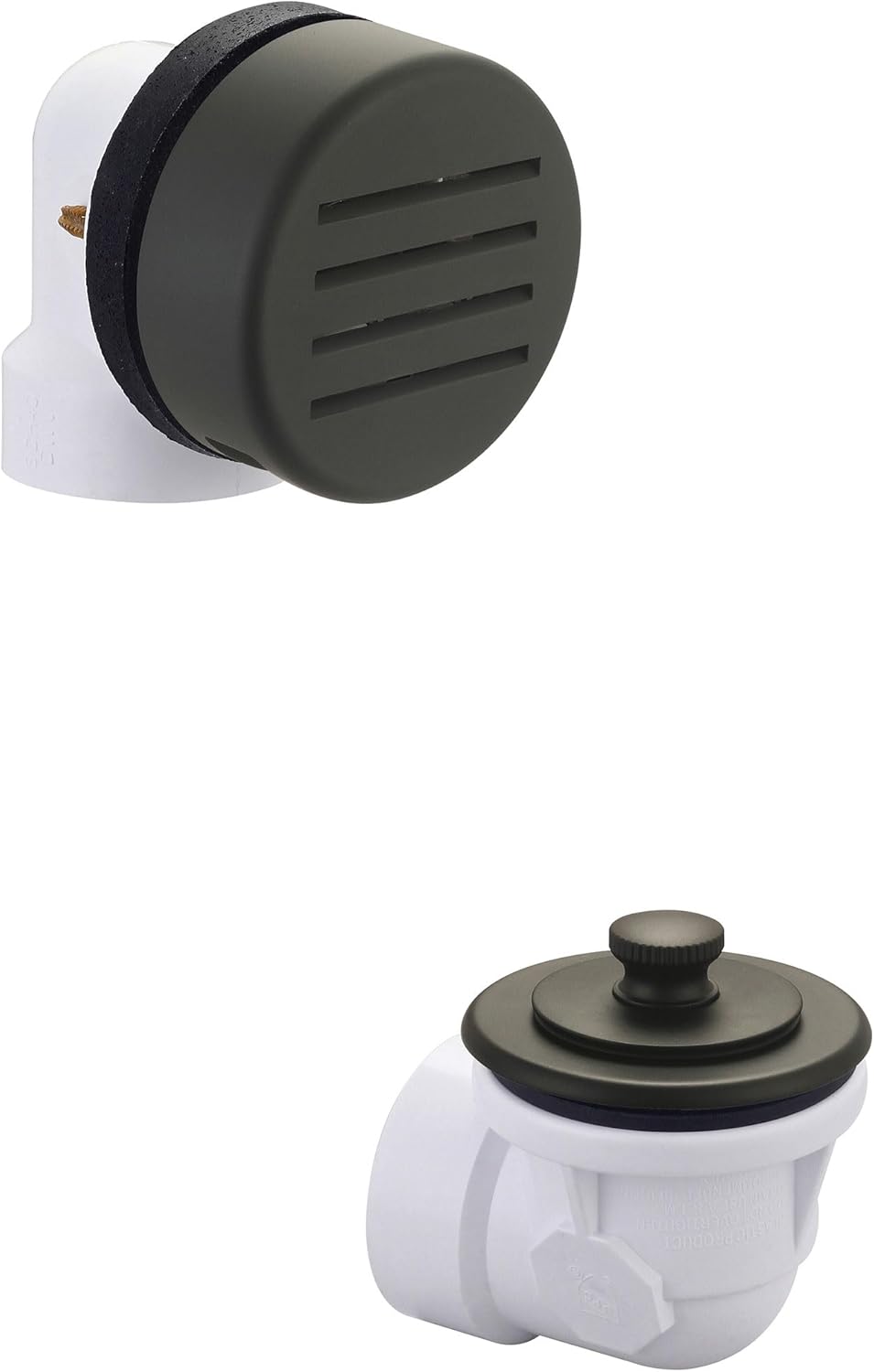Olympia Overflow and Waste Drain Half Kit Matte Black, D-820H-PVC-MB