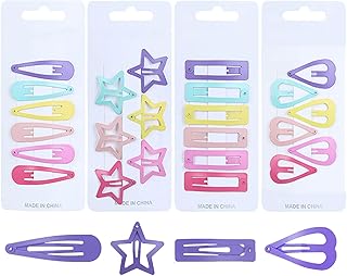 ヘアピン パッチンピン ヘアクリップ 24個セット 6色 カラフル 星 ハート ウォータードロップ 方形 スナップヘアクリップ スリーピン ヘアアクセサリー 前髪 パッチン留め 少女 女の子 キッズヘアクリップ カラーピン アレンジピン 髪留め 子供 幼稚園 保育園 入園準備 女の子 出産祝い DIY プレゼント 誕生日