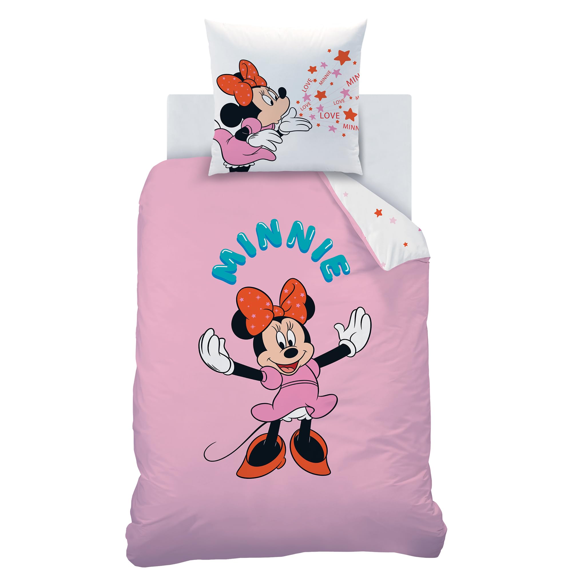 Disney Minnie Mouse Dekbedovertrek, Smile - Katoen