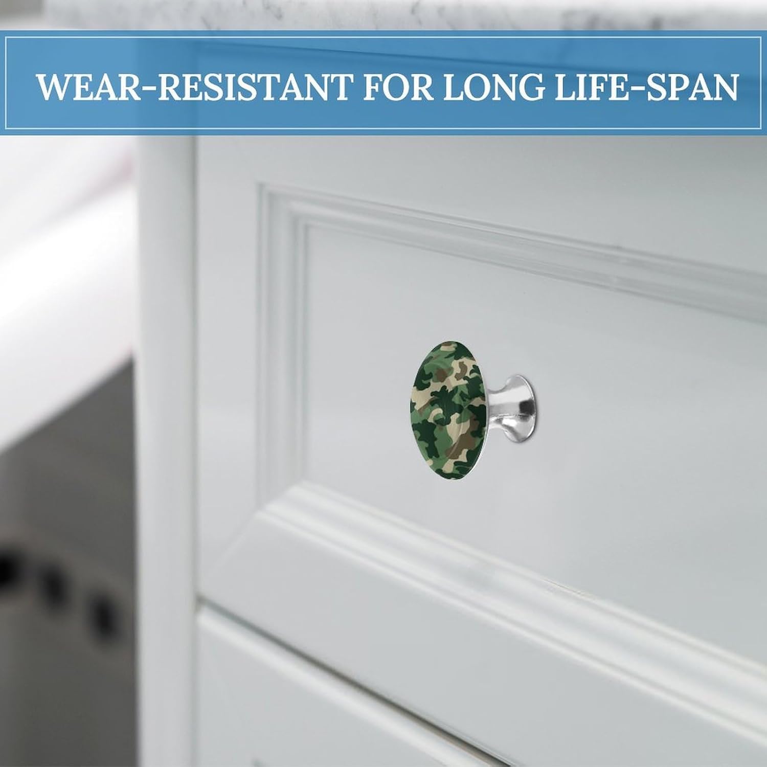 Cabinet Handles Round Drawer Pulls Camouflage Green Dresser Knobs for Cabinets and Drawers Handle Kitchen Cabinet Pulls for Bathroom Cupboard Drawers Cabinet Pulls for Kitchen Door