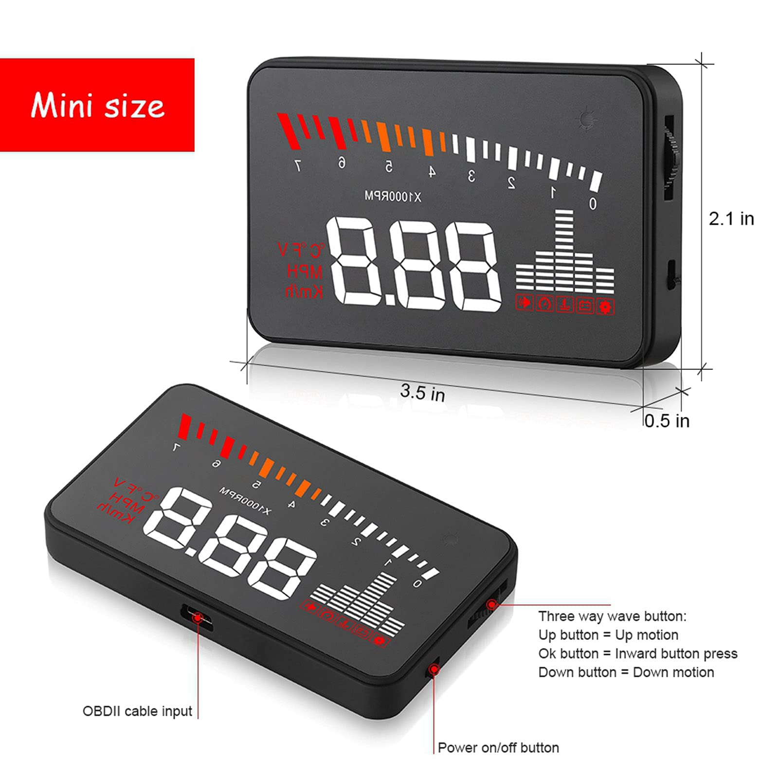 HUD X5: Head Up Display OBD2 Universale per Auto