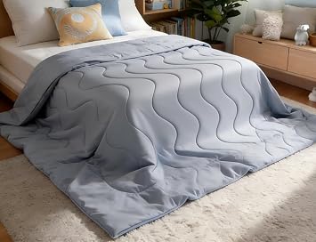 Silver Infused & Ultra Cold Fiber Cooling Comforter, Q-Max 0.45+ Fast Cooling Blanket for Hot Sleepers & Night Sweats, Double-Sided Cooling and All-Season Breathable Lightweight Blanket for Deep Sleep