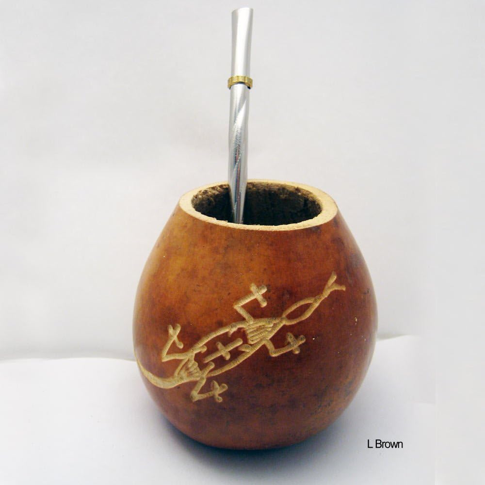 LIZARD MATE GOURD YERBA TEA CUP WITH STRAW BOMBILLA HANDMADE DETOX DRINK 1734 image 4